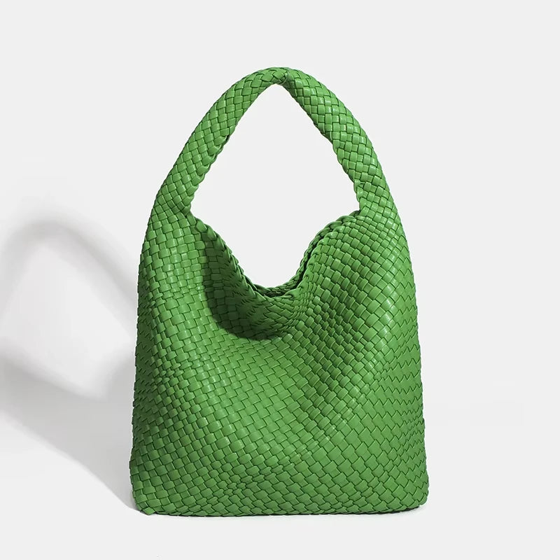 Shoulder bag Woven Bag for Women Europe and the United States popular PU leather soft fabric women underarm bag