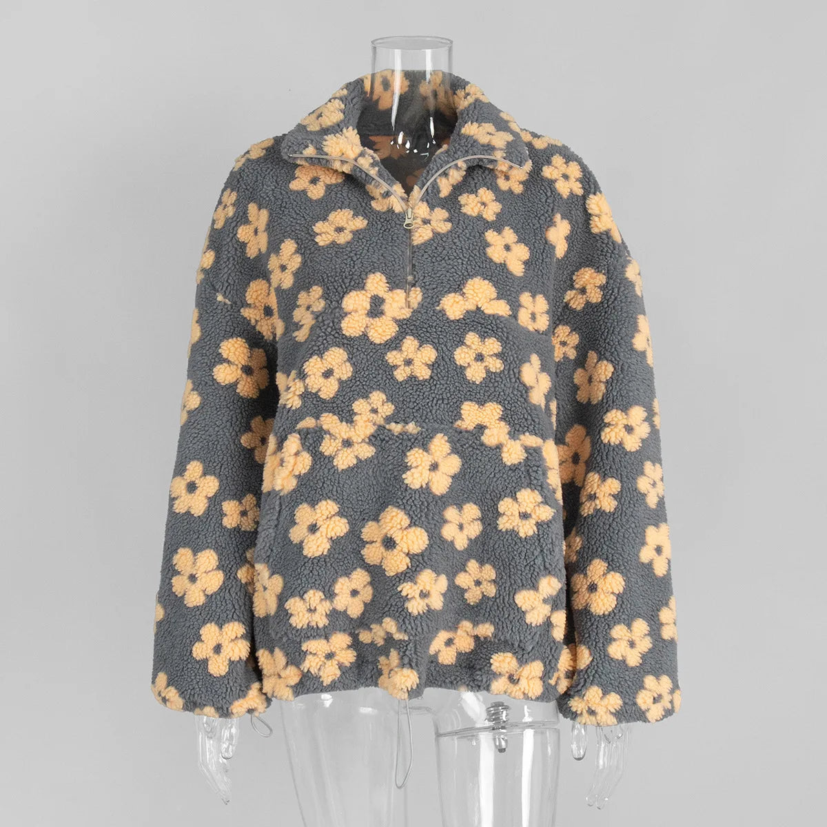 Women's Floral Fleece High-Neck Pullover