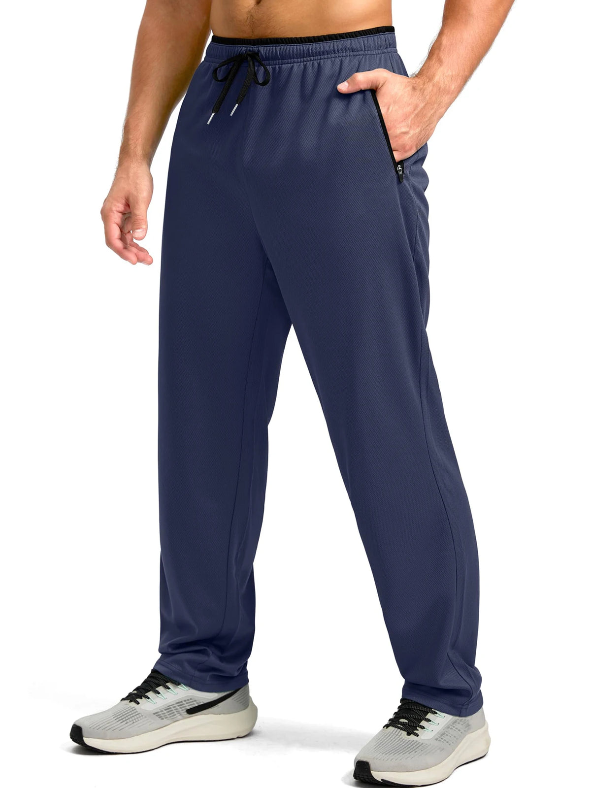 Men's Drawstring Activewear Pants with Zipper Pockets