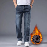 Men's Fleece-Lined Straight-Leg Stretch Jeans