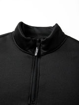 Men Fleece Lined Sweatshirts Winter Warm Pullover Half Zipper Pullover for Male Hoody Outdoor Sweatshit Solid Color Stand Collar