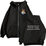 Blame John Meme Oversized Zip-Up Hoodie