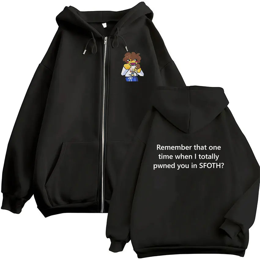 Blame John Meme Oversized Zip-Up Hoodie
