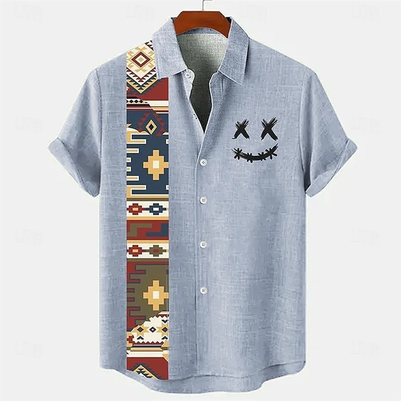 Men's Retro Hawaiian Print Short Sleeve Casual Shirt