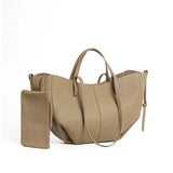 2025 leather shoulder bag versatile niche handbag, top layer cowhide commuting high-end feeling, large capacity tote bag for wom