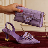 Rhinestone Pointed-Toe Heels & Bag Set | Party & Wedding