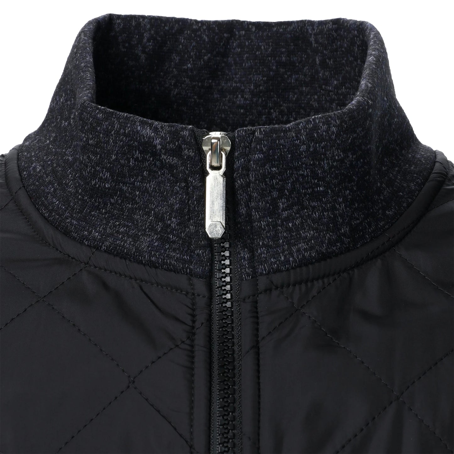 Men's Autumn/Winter Zip-Up Knit Jacket – Striped Check Stand Collar Sweater Coat