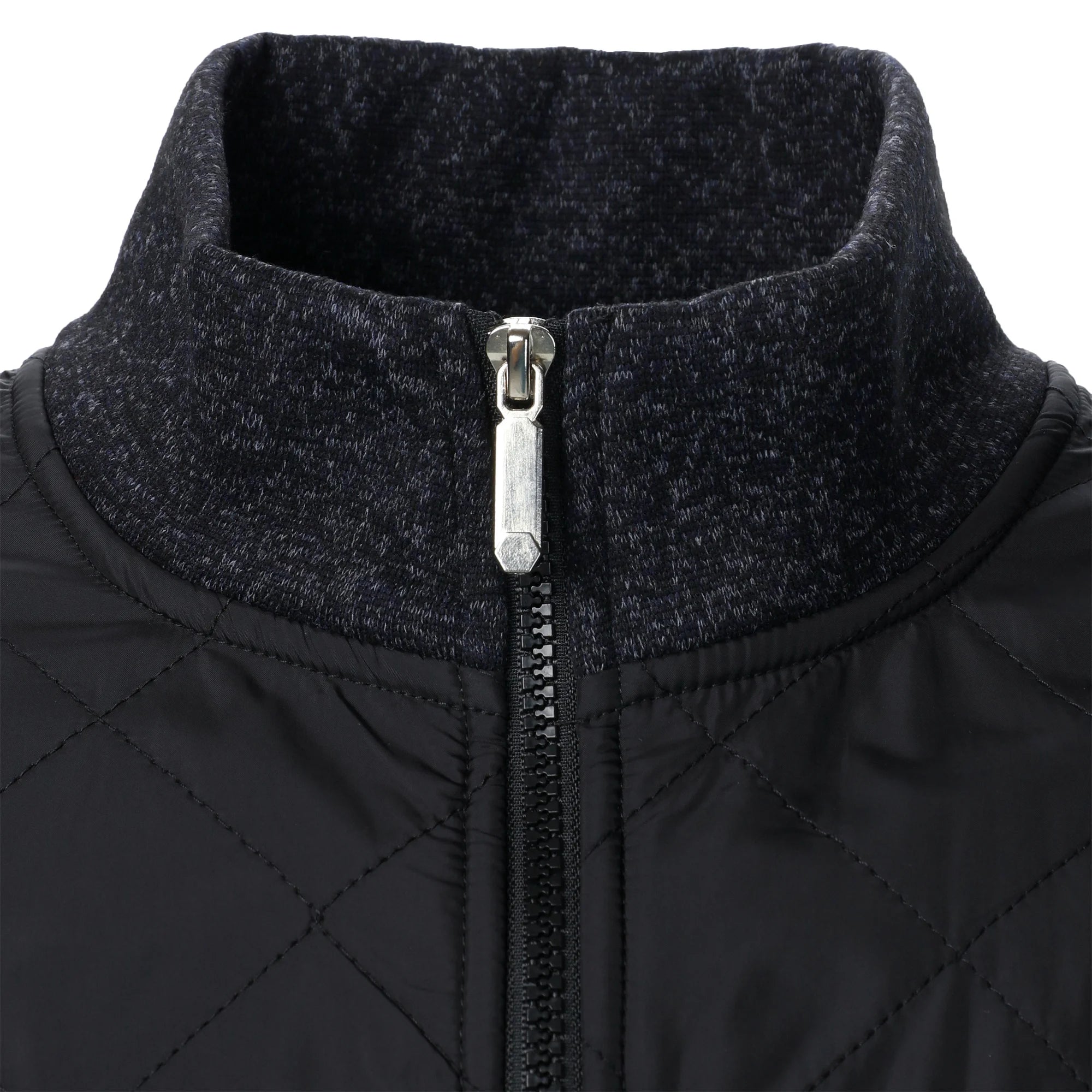 Men's Autumn/Winter Zip-Up Knit Jacket – Striped Check Stand Collar Sweater Coat