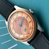 Pierre Paulin Jumping Hour Watch for Men Bronze Ring Vintage Salmon Dial Automatic Watches Reloj Hombre