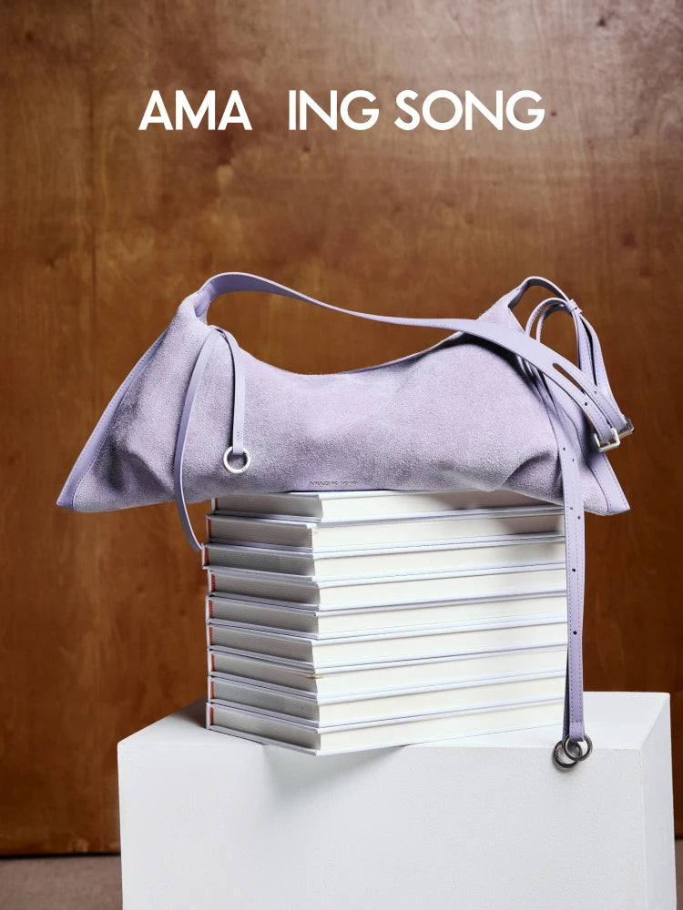 Amazing Song Donut Dumpling Bag Retro Suede Large Capacity Fashionable Bag