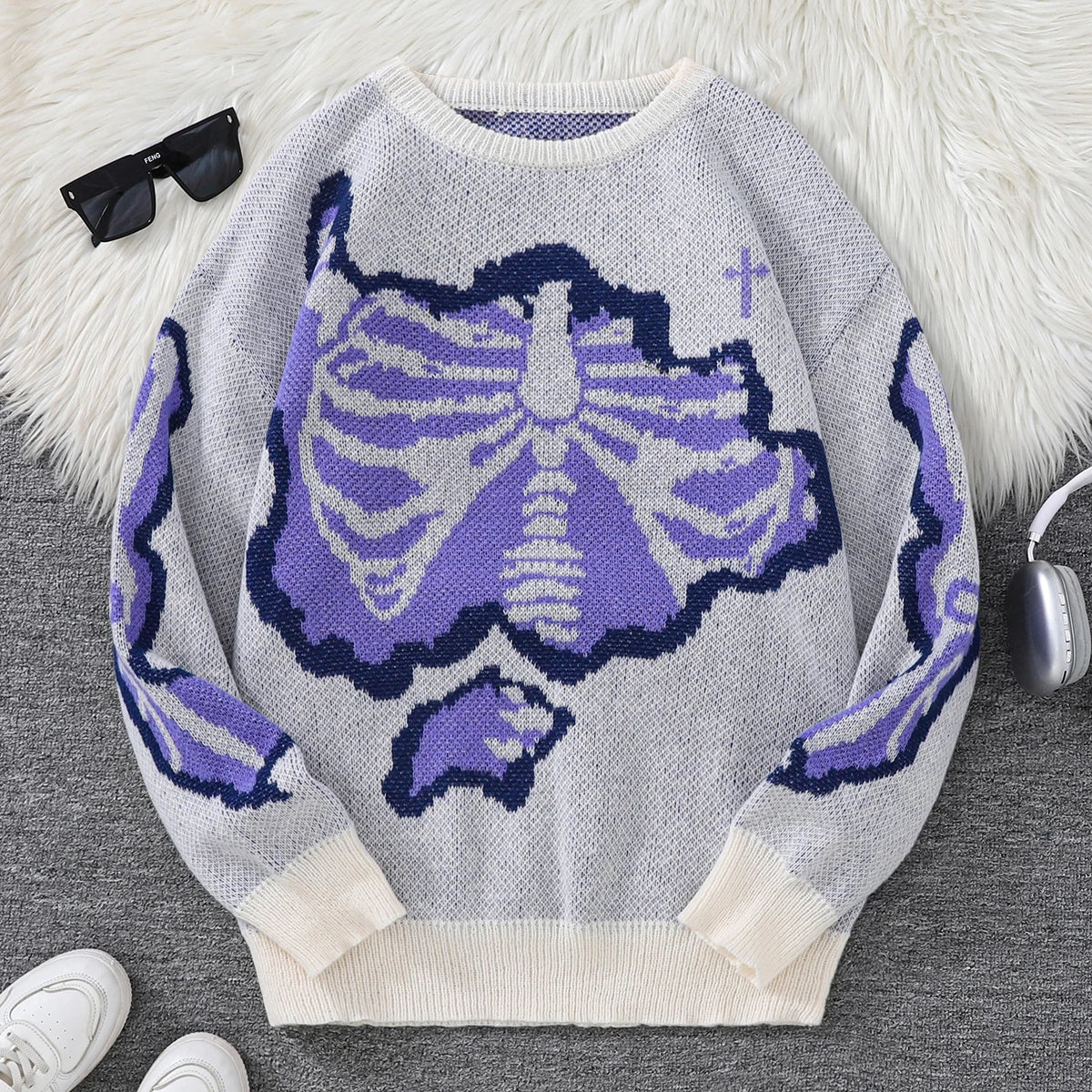 Men's Butterfly Jacquard Knit Sweater