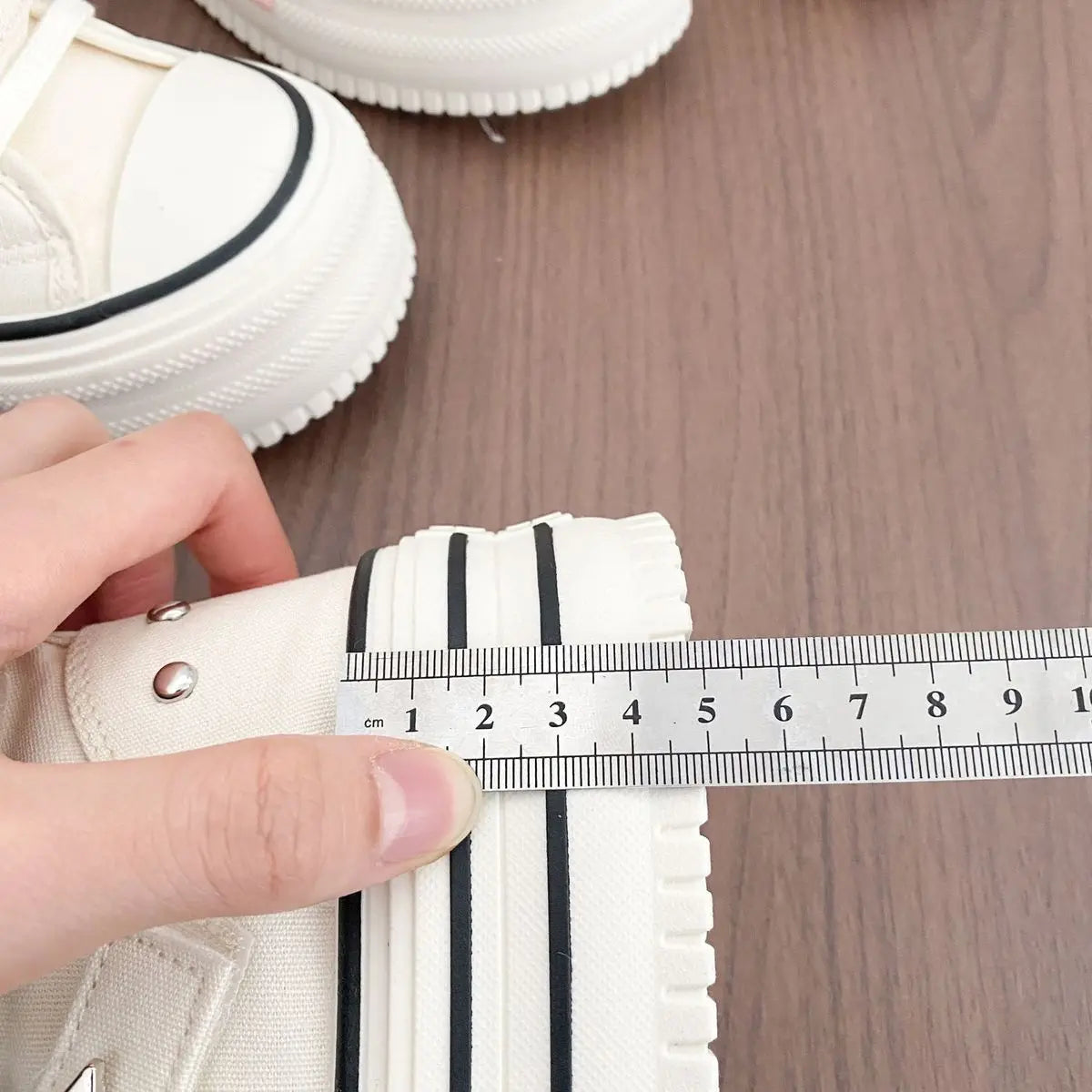 Women's High-Top Canvas Platform Sneakers — Rivet Buckle Lace-Up