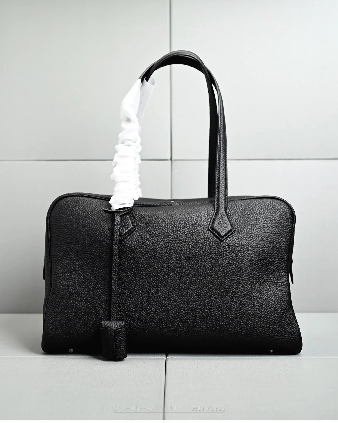 Genuine Leather Bowling Bag for Women, Top Layer Cowhide Handbag, Large Capacity Top Handle Bag, Small & Large Size