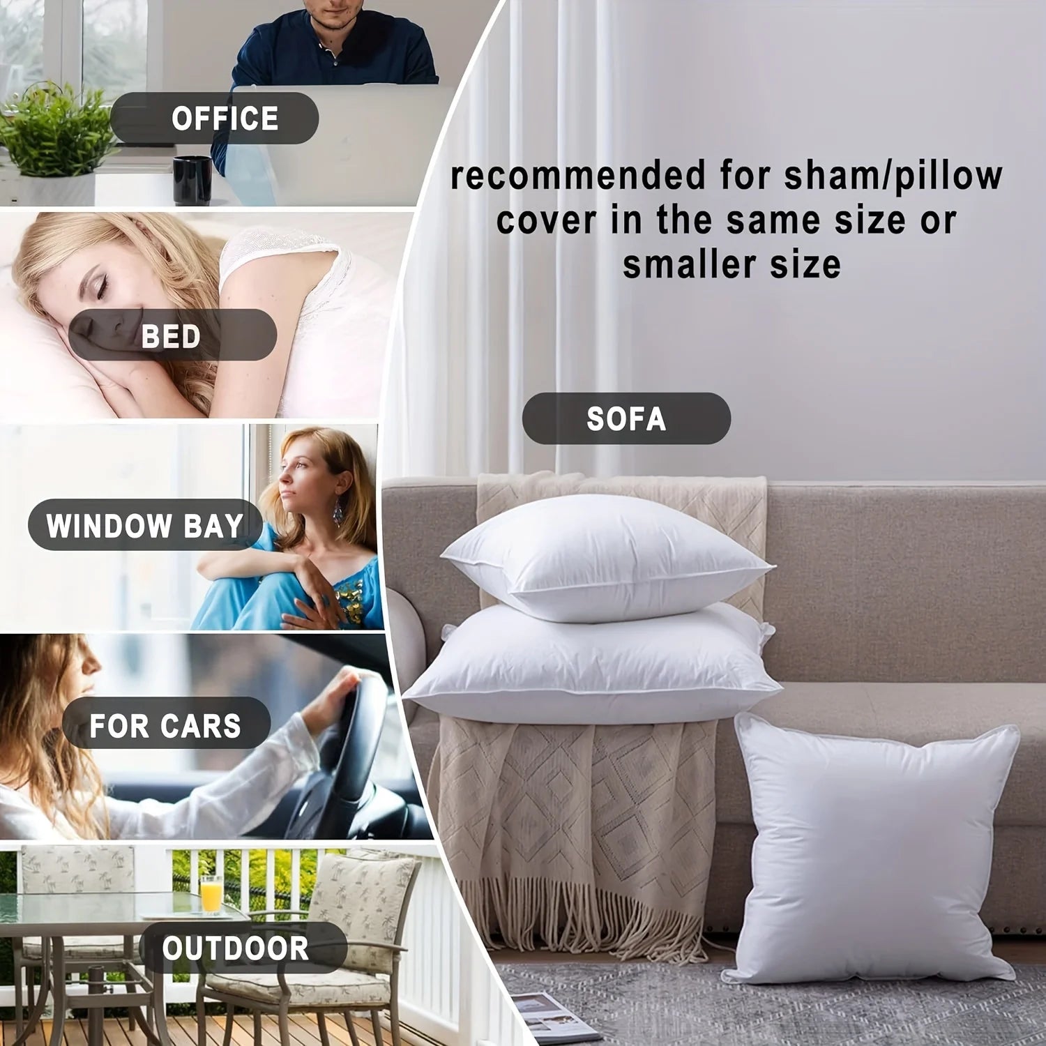 2pcs Pillow Cushions, Soft Durable Sofa Cushion, Fluffy Pillow Inserts, For Living Room Sofa Sofa Bed Home Decor