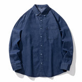 Classic Black Denim Shirt Men's Autumn New Fashion Loose Korean Casual Long-sleeved Jean Shirts Comfortable Male Clothes