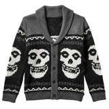 Y2K Gothic Ghost Portrait Knit Sweater – Oversized Harajuku Fall/Winter Cardigan