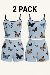 Butterfly Print Cami & Shorts Loungewear Set