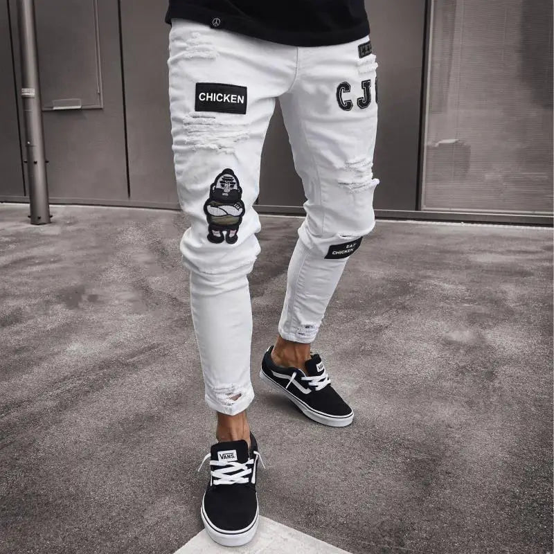 Men’s Ripped Stretch Denim Jeans