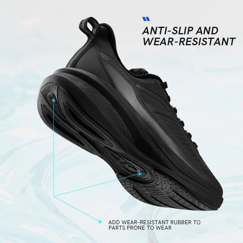 QIAODAN YUYI 4 Winter Running Shoes Men's Sports Shoes Waterproof Absorbing Lightweight Black Fleece Sneakers QXB023244007B