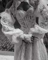 Kyoto Customized Lace Embroidery Two-piece A-line Wedding Dress Detachable Long Sleeves vestidos de novia Luxurious Formal 2025