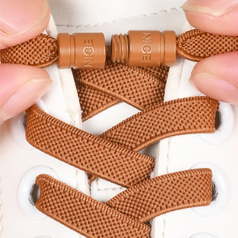 8mm Elastic No-Tie Shoelaces with Button Lock