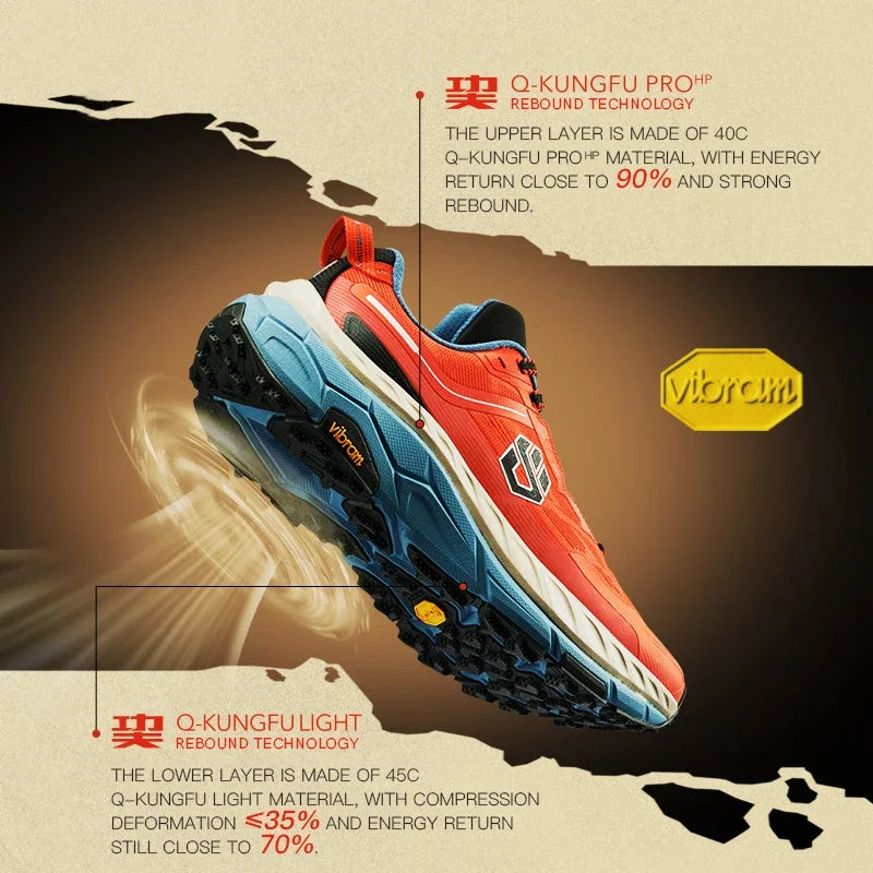 QIAODAN ShanShen 2.0 Carbon Plate Trail Running Shoes for Men 2025 Outdoor Hiking Shock-absorbing Non-slip Sneaker QDB023244277