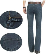 Men's Mid-Rise Flare Jeans | Slim Fit Denim Trousers