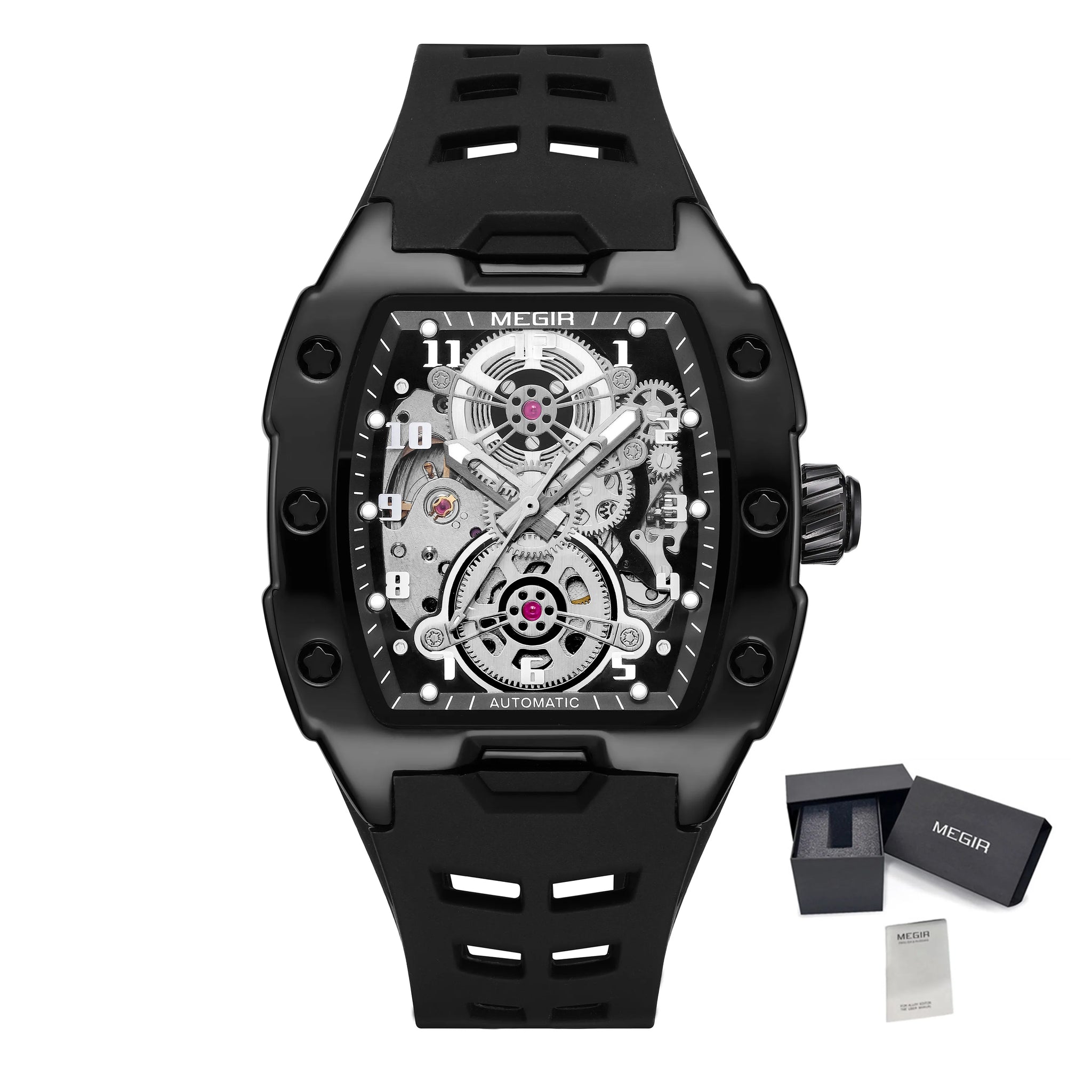 Luxury Automatic Skeleton Watch – Waterproof Silicone Sport Wristwatch