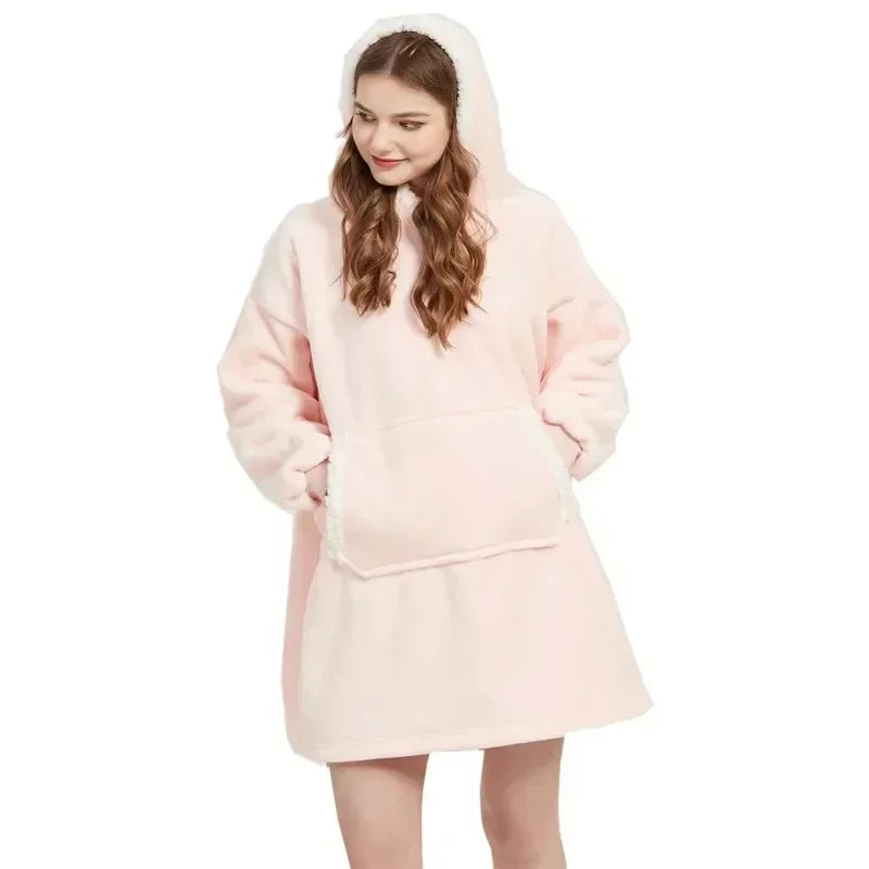 Oversized Fleece Hoodie Blanket
