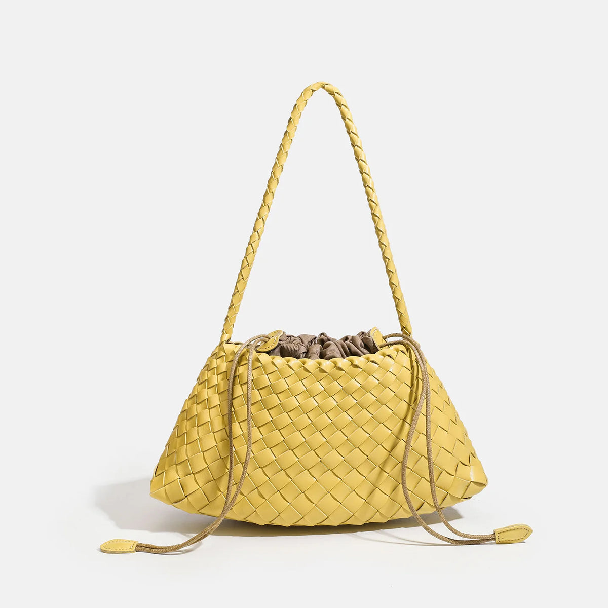 High End Fashion Handbag Messenger Bag with Large Inner Pocket, Popular Pure Hand Woven Bag for Women Tote Shoulder Underarm Bag
