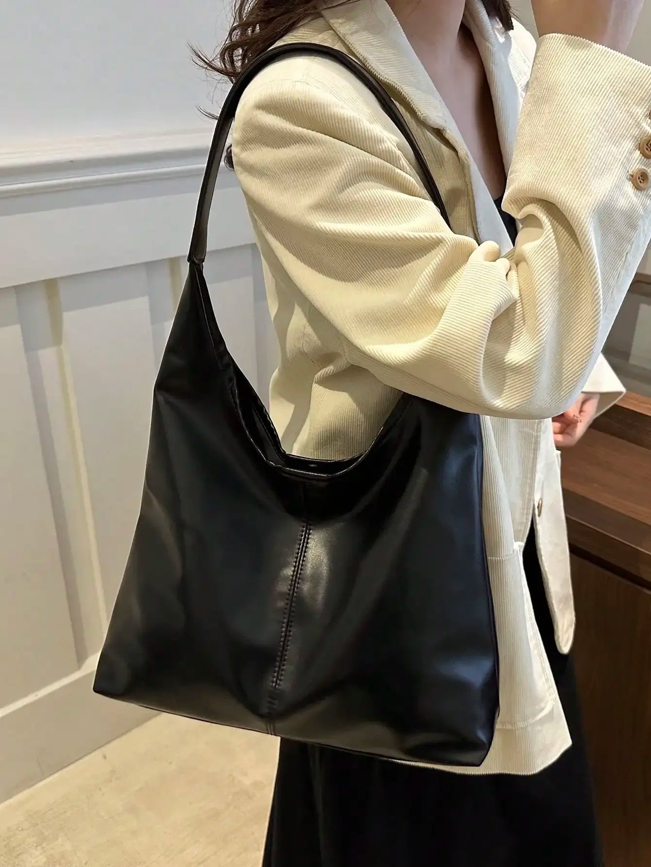 Large Capacity Solid Color Women's Shoulder Bag, Multifunctional Crossbody Bag, Women's Shoulder Tote Bag, Large Capacity Crossbody Tote Bag, Casual Work Bag