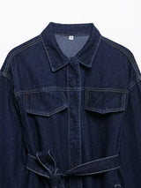 Vintage Denim Jacket with Waist Sash – High Street USA-Made Outerwear