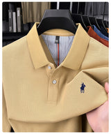 Premium Cotton Embroidered Long Sleeve Polo Shirt