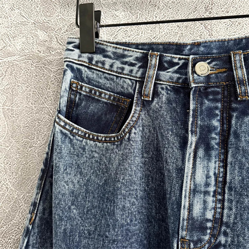 High-Waist Cotton Straight Jeans — Women's Slim Fit