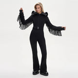 Windproof Faux Fur Ski Jumpsuit