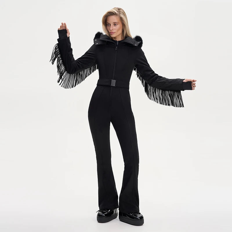 Windproof Faux Fur Ski Jumpsuit