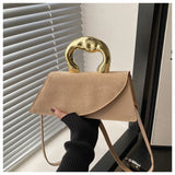 New Minimalist Design Shoulder Bag for Women Light Luxury Large Capacity Casual Metal Hand-held Crossbody Bags Female Handbag
