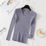 Women's V-Neck Knit Pullover Sweater