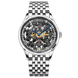 AGELOCER Original Baroque Art Carved Watch Men Luxury Business Formal Skeleton Automatic Mechanical Watch Birthday Gift for Men