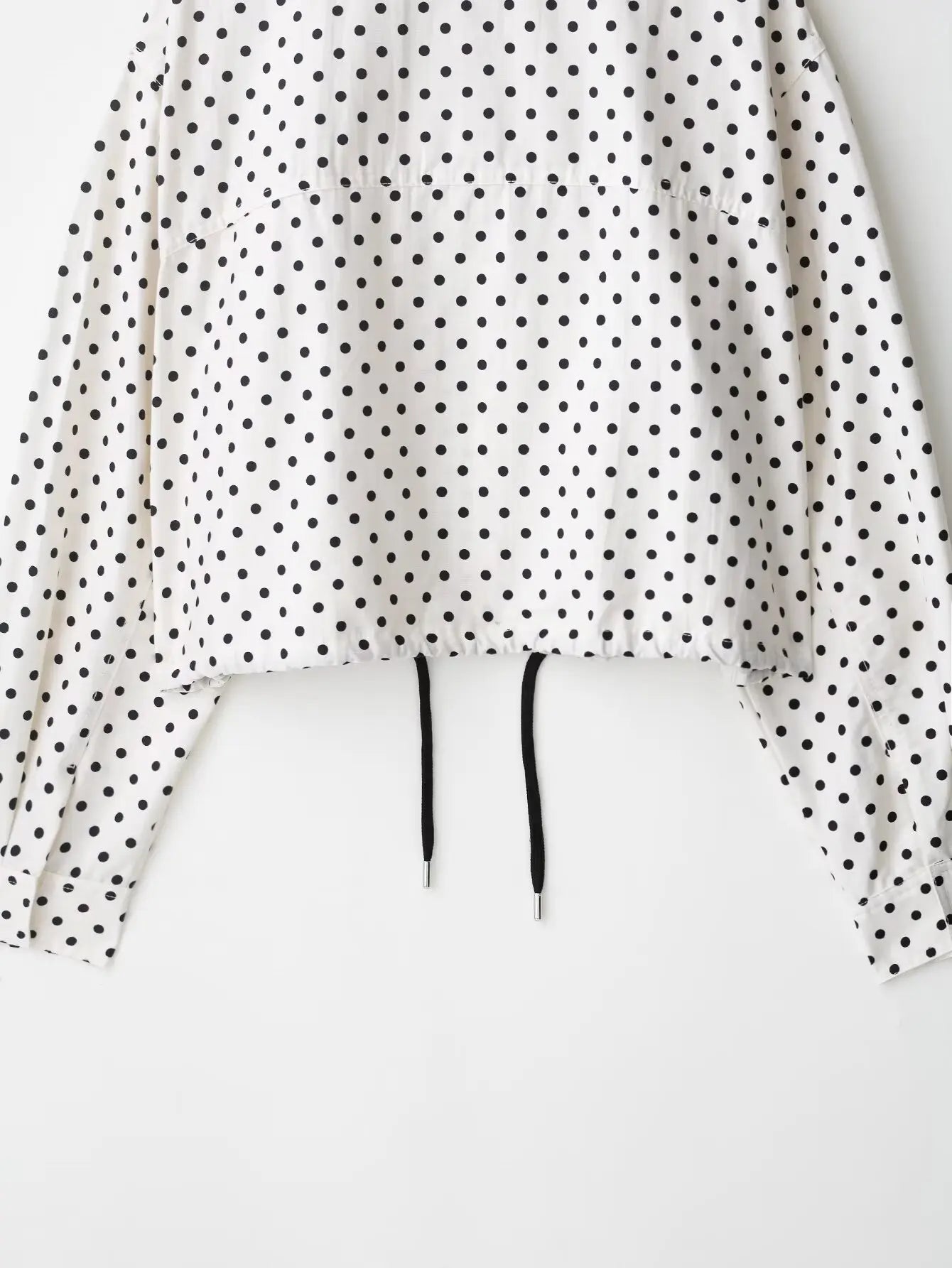 Fashion Polka Dot Shorts Sets For Women 2026 Spring Drawstring Bomber Jacket High Waist Shorts 2 Pieces Set Woman Outfits