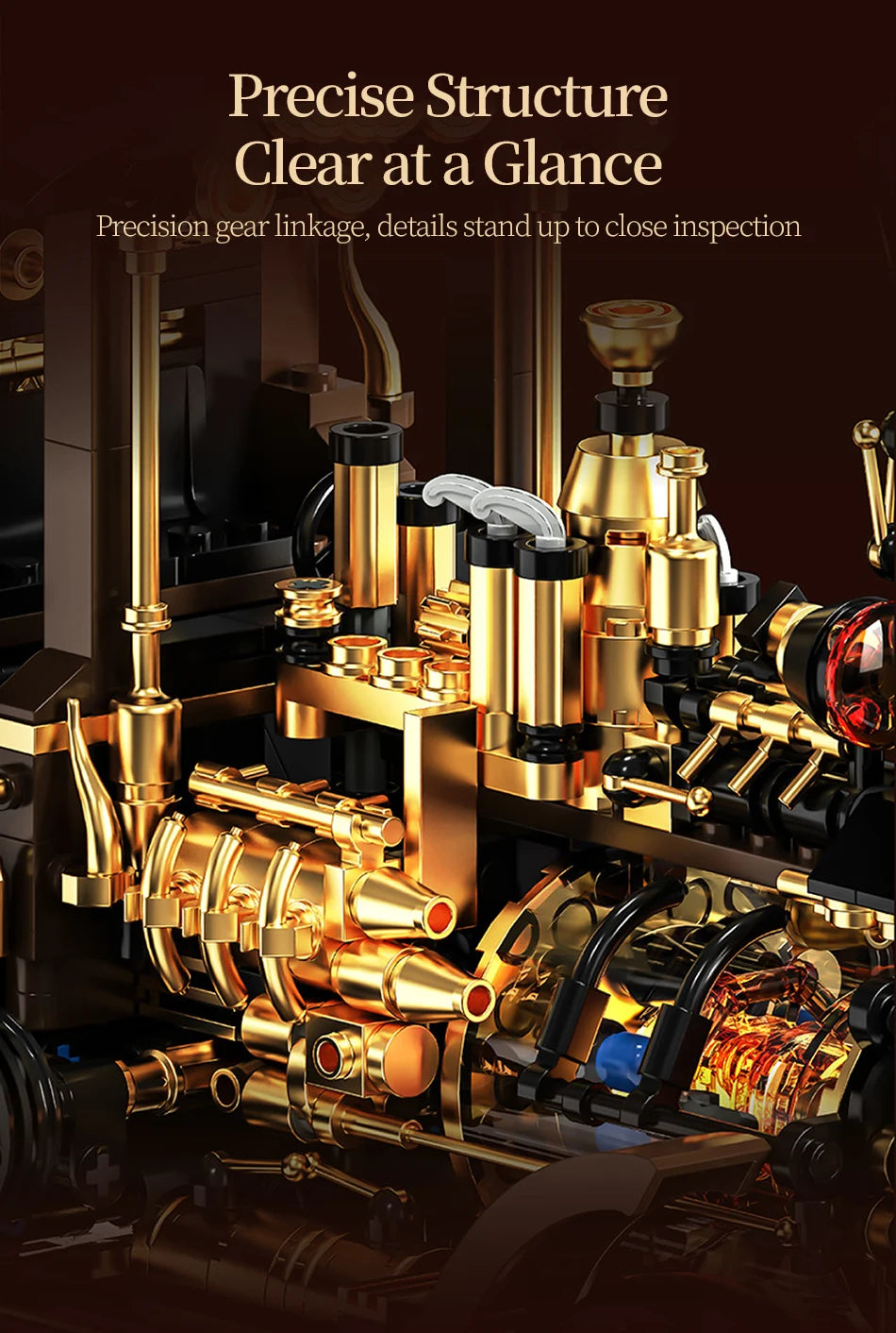1331-Piece Vintage Steam Car Building Block Set