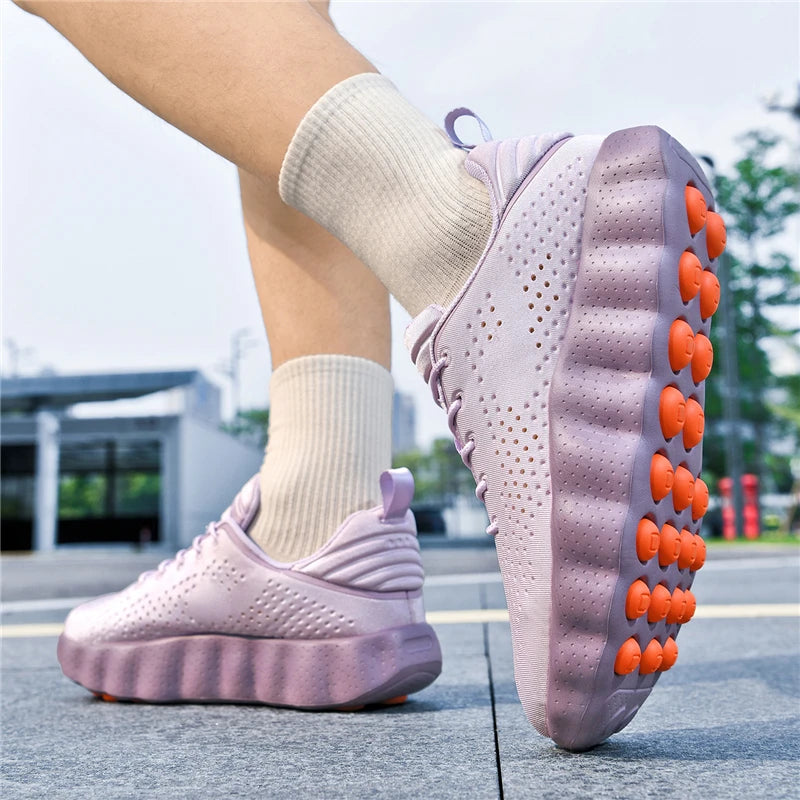 ClaWave Unisex Massage Cushioning Running Sneakers — Breathable Knit, Non-Slip