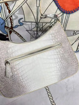 Himalaya White Genuine Crocodile Leather Crossbody Bag