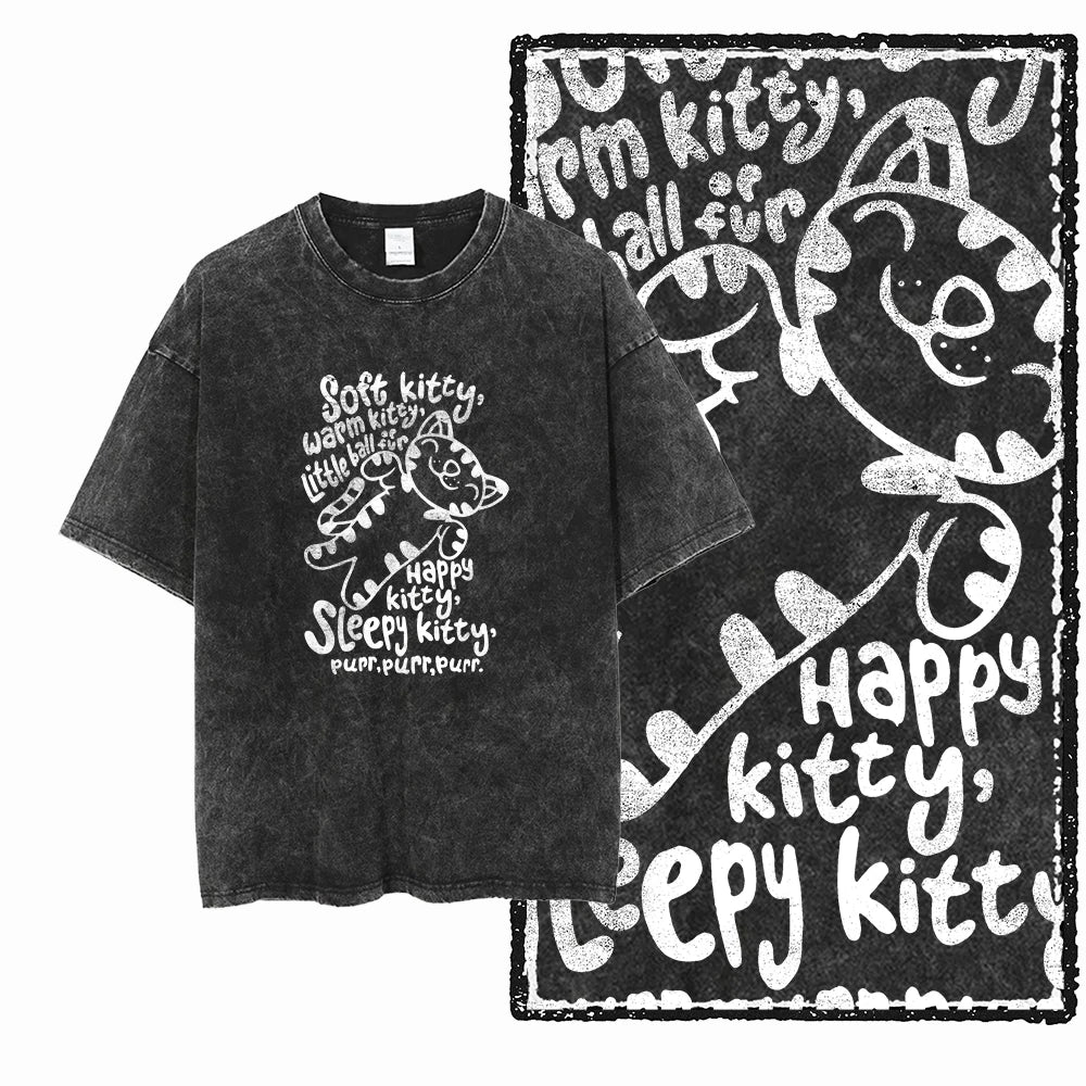 DB Cat Acid-Washed Graphic Tee
