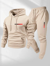 Men’s Letter Print Hooded Sportswear Set