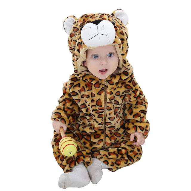 Plush Hooded Baby Winter Romper