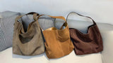 Frosted Suede Tote Bag – Large Capacity Shoulder Bag