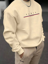Paris Print Relaxed Fit Pullover – Premium Cotton Casual O-Neck Hoodie