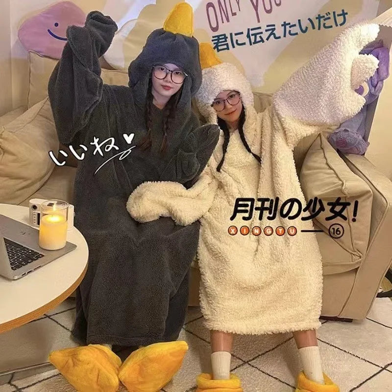 Funny Goose Hooded Fleece Robe