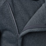 Autumn winter men's solid color hooded top Long sleeve side zipper design hoodie
